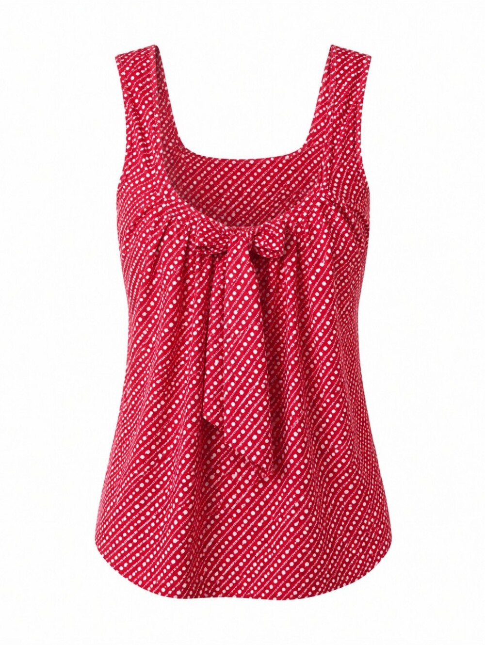 Banana Republic Red Polka Dot Sleeveless Blouse Tie Front Top Size S